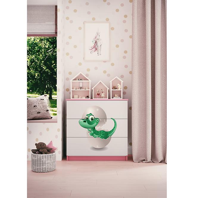 Komoda detsko Babydreams Ružová – Dino