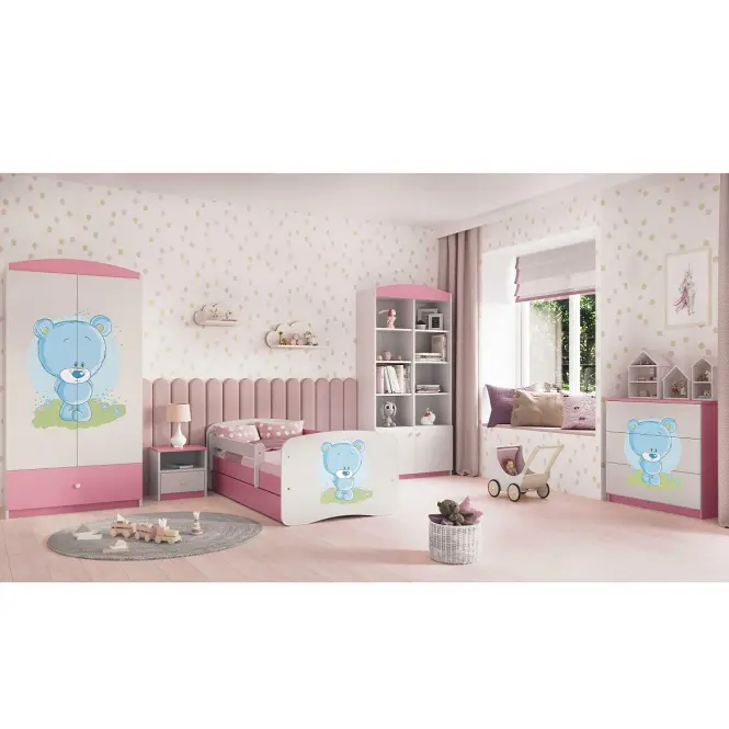 Detská komoda Babydreams Ružová – Medveď modrý,6