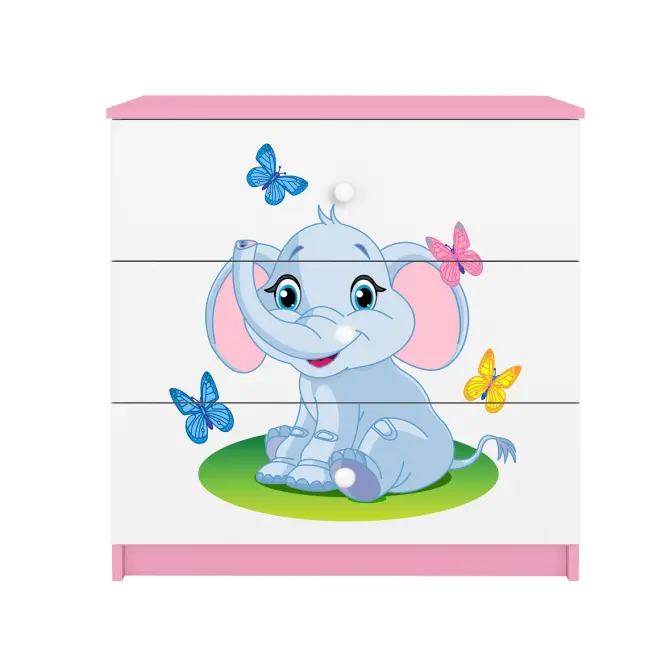 Detská komoda Babydreams ružová – Slon,3