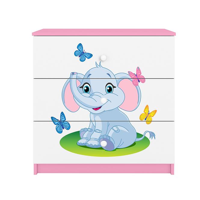 Komoda Pre Detská Babydreams Ružová – Slon,3