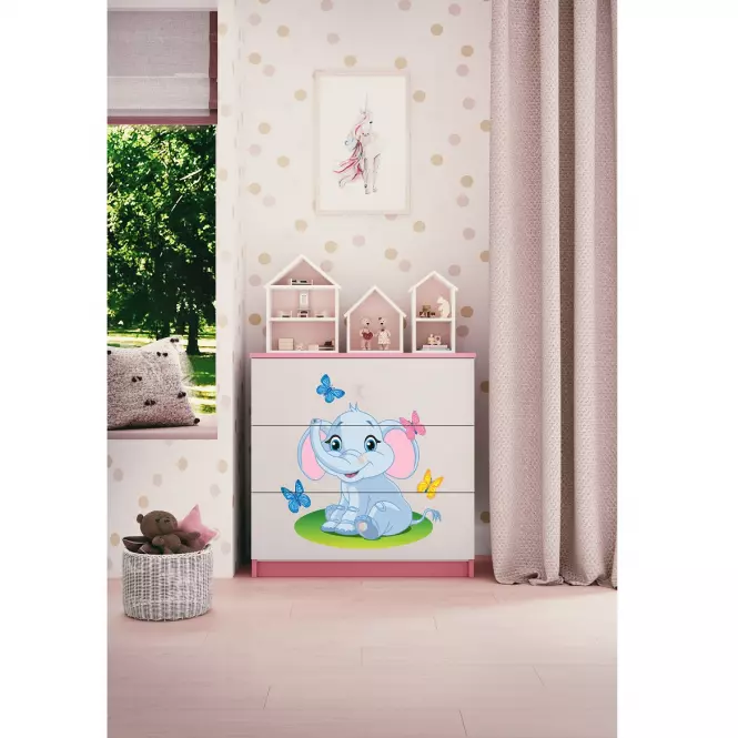 Komoda Pre Detská Babydreams Ružová – Slon