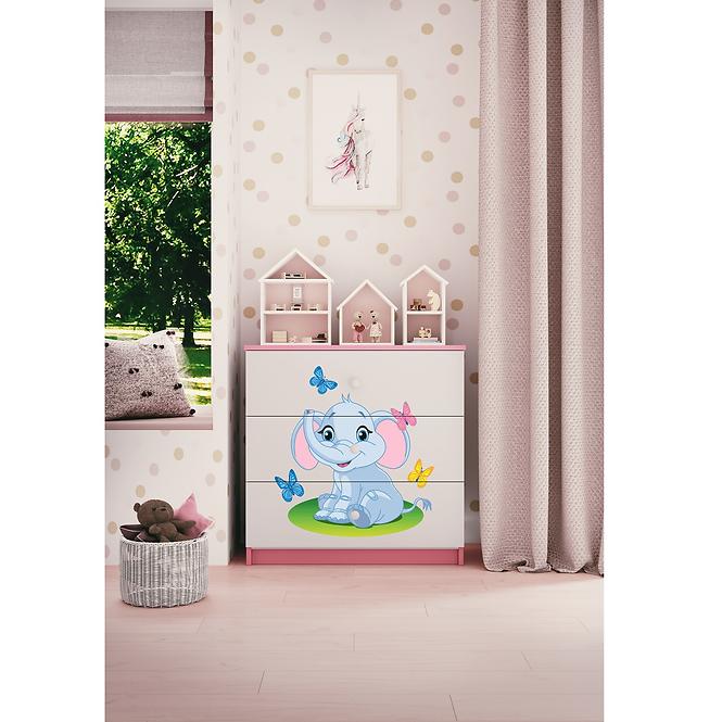 Komoda Pre Detská Babydreams Ružová – Slon