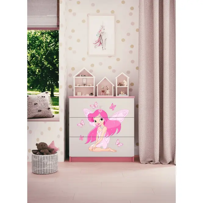 Detská komoda Babydreams ružová – Víla 1,5