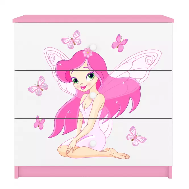 Detská komoda Babydreams ružová – Víla 1