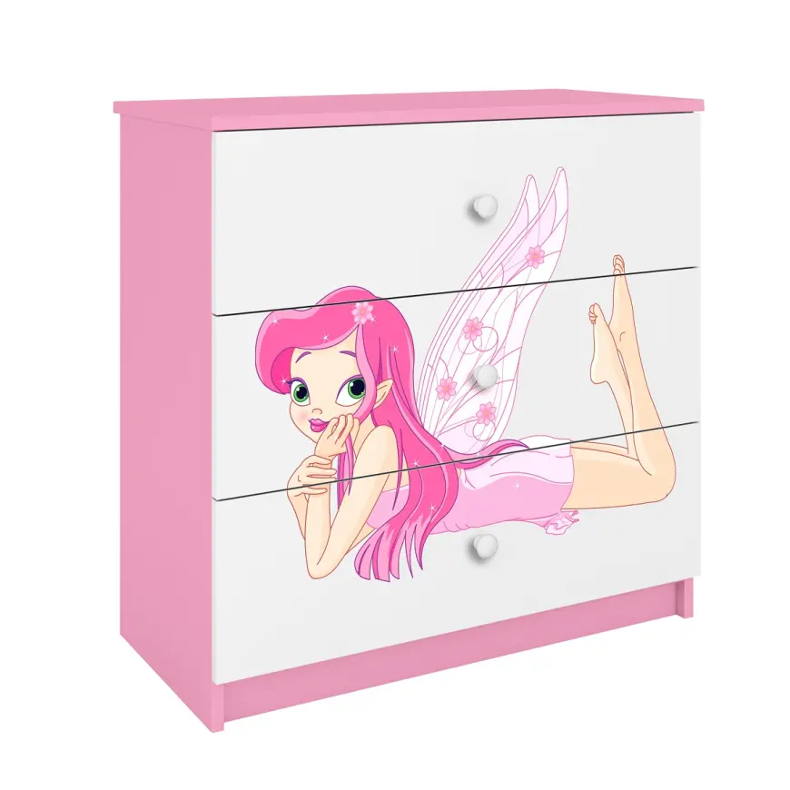 Detská komoda Babydreams ružová – Víla 2