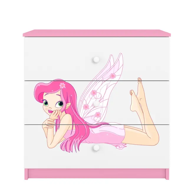 Detská komoda Babydreams ružová – Víla 2,2