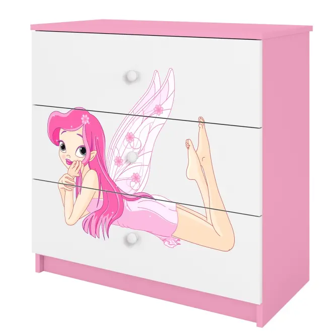 Detská komoda Babydreams ružová – Víla 2,3