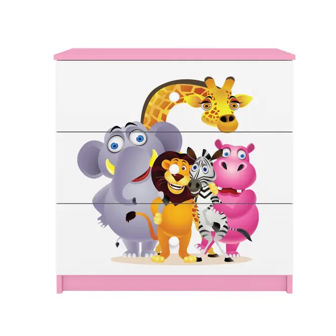 Detská komoda Babydreams ružová – Zoo,4
