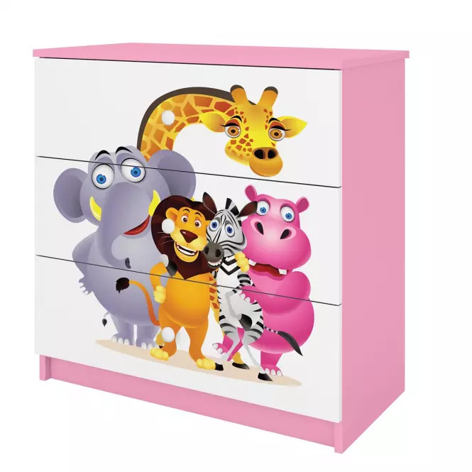 Komoda Pre Detská Babydreams Ružová – Zoo