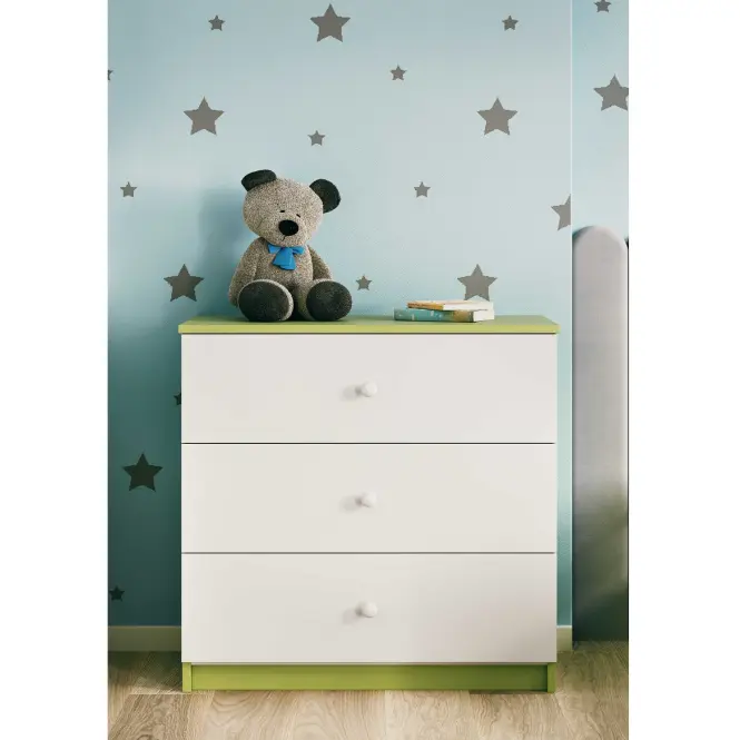 Detská komoda Babydreams zelená,5