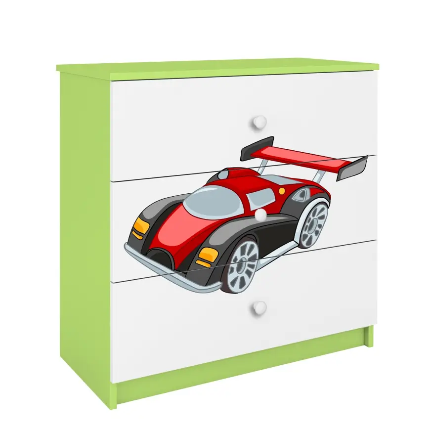 Detská komoda Babydreams zelená – Auto