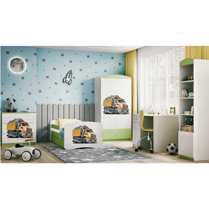 Detská komoda Babydreams zelená – Nákladné auto,6