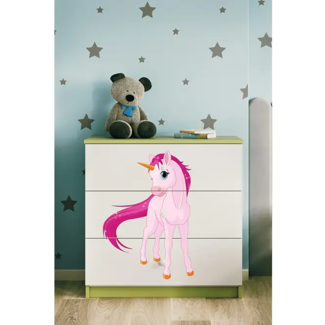 Detská komoda Babydreams zelená – Jednorožec,5