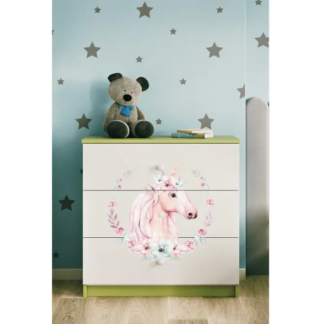 Detská komoda Babydreams zelená – Kôň,5