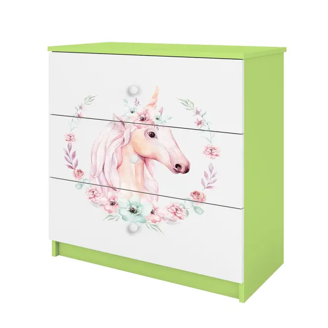 Detská komoda Babydreams zelená – Kôň,4