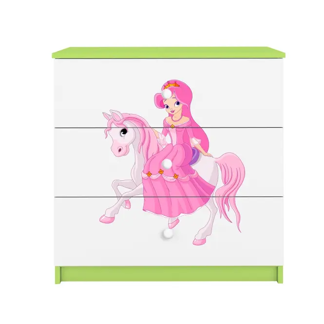 Detská komoda Babydreams zelená – Princezná 1,4