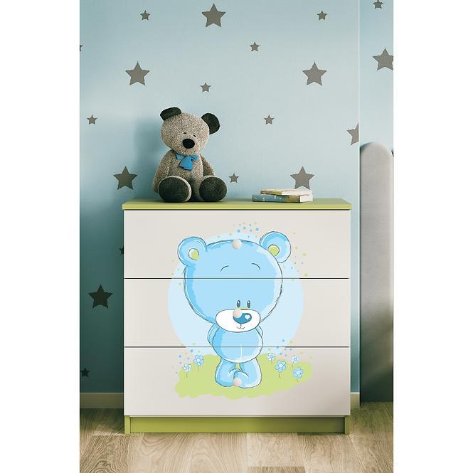 Komoda Pre Detská Babydreams Zelená – Medveď Modrá