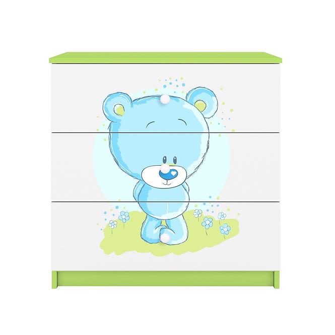 Komoda Pre Detská Babydreams Zelená – Medveď Modrá,3