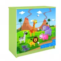 Detská komoda Babydreams zelená – Safari