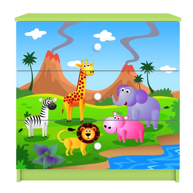 Detská komoda Babydreams zelená – Safari,2