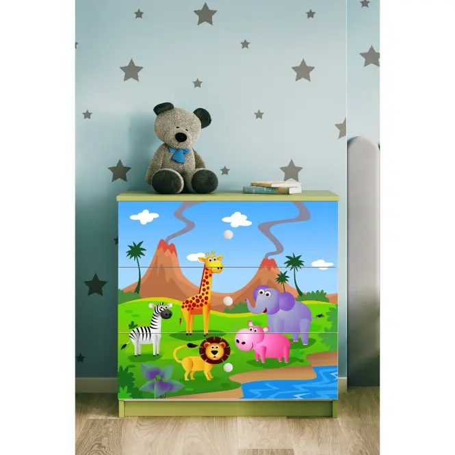 Detská komoda Babydreams zelená – Safari,4