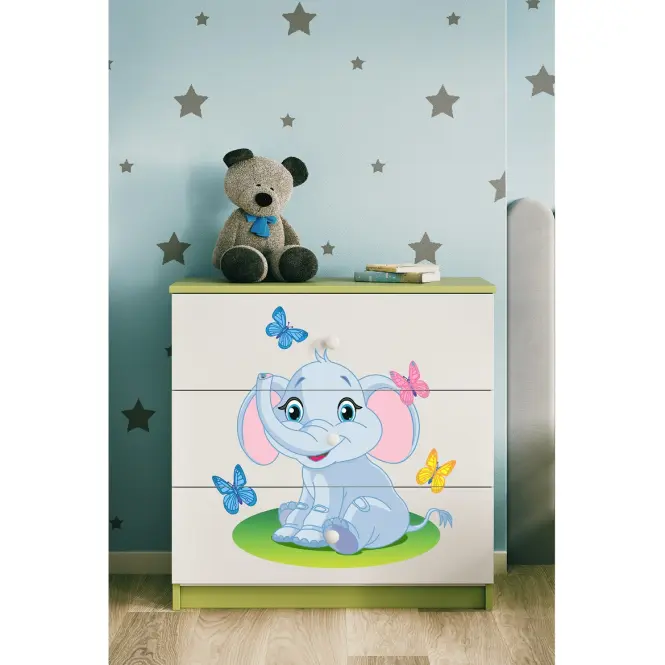 Detská komoda  Babydreams zelená – Slon,5