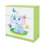 Detská komoda  Babydreams zelená – Slon