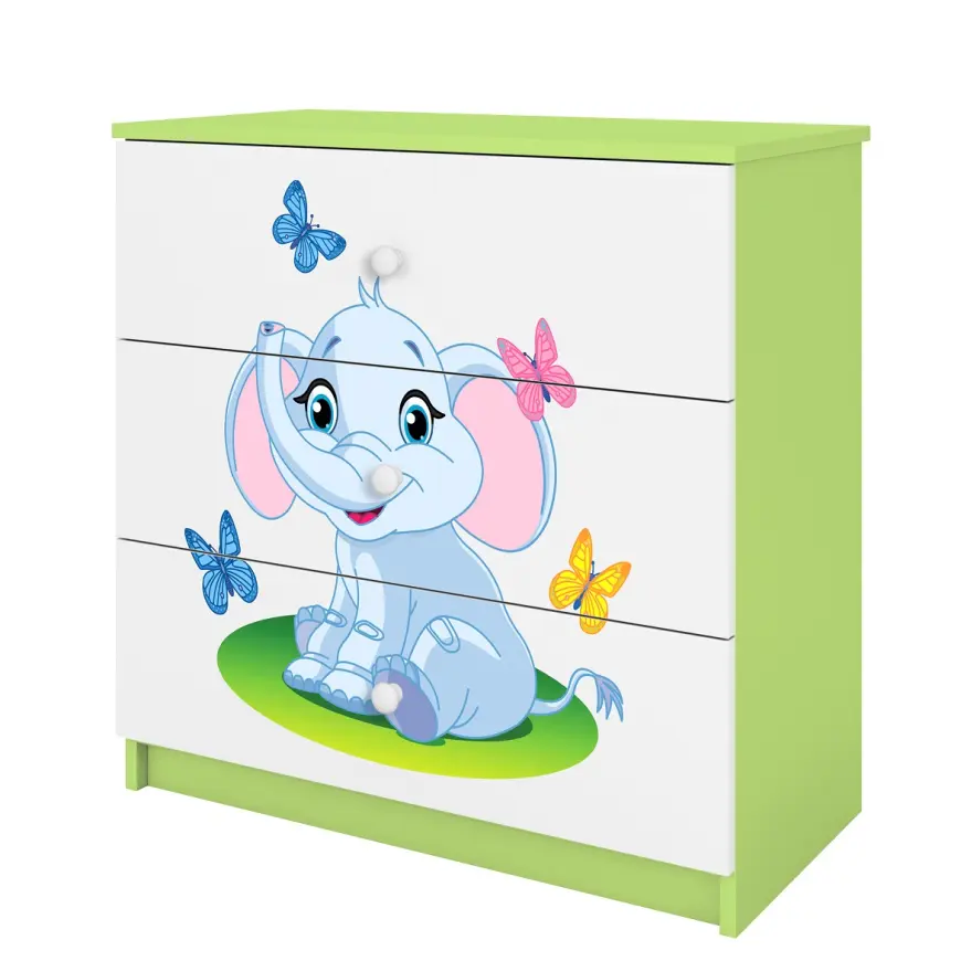 Detská komoda  Babydreams zelená – Slon