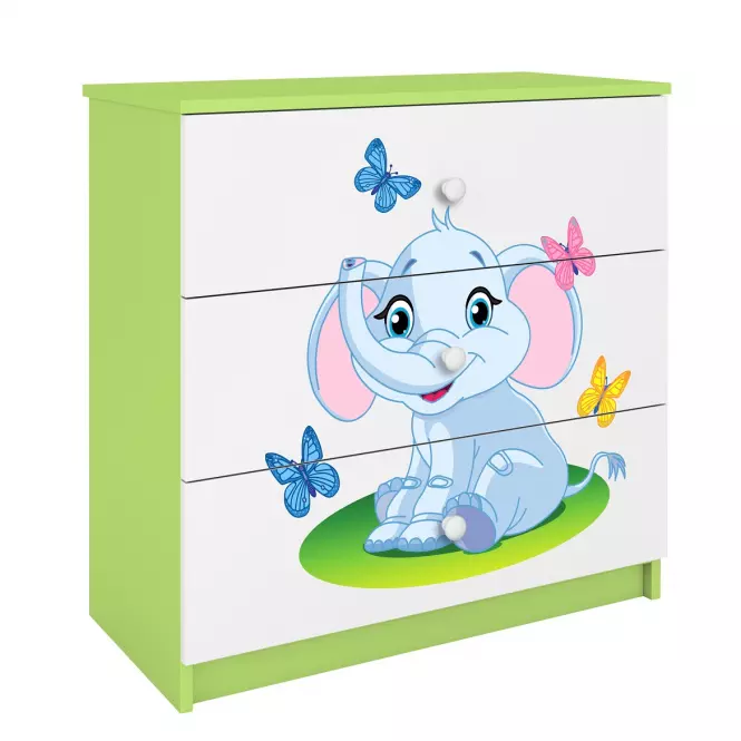 Komoda Pre Detská Babydreams Zelená – Slon