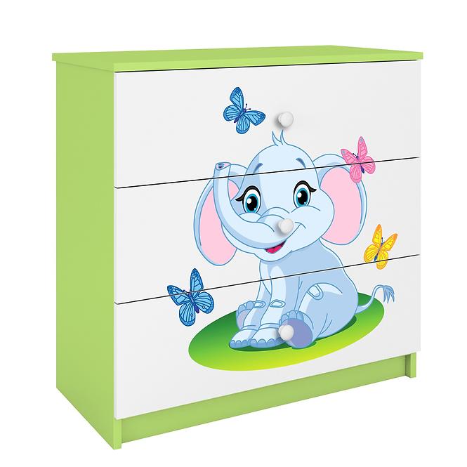 Komoda Pre Detská Babydreams Zelená – Slon,3