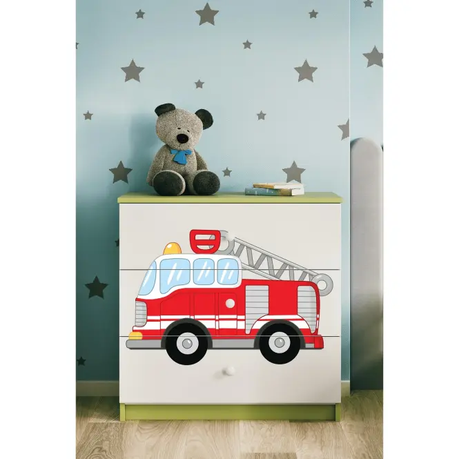 Detská komoda Babydreams Zelená – Hasičský Zbor,5