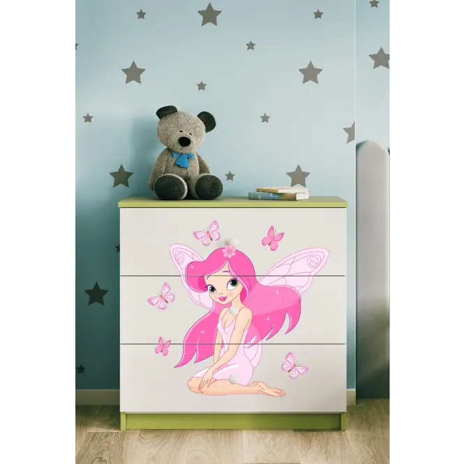 Detská komoda Babydreams zelená – Víla 1,5