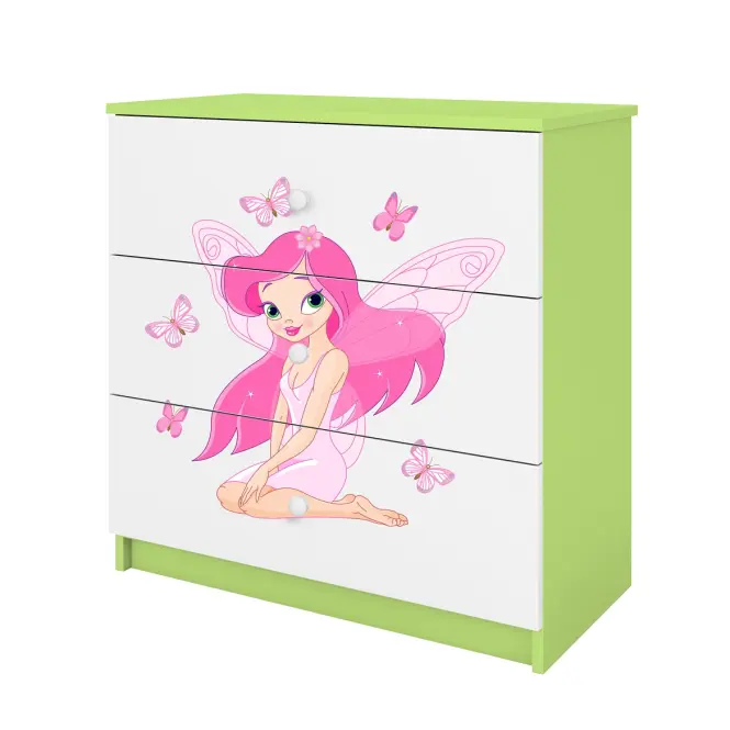 Detská komoda Babydreams zelená – Víla 1,3