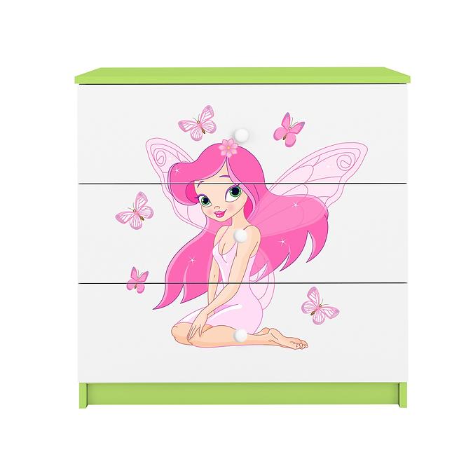 Detská komoda Babydreams zelená – Víla 1
