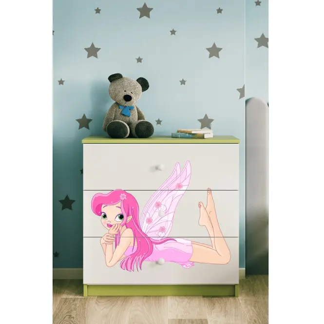 Detská komoda Babydreams zelená – Víla 2,5