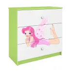 Detská komoda Babydreams zelená – Víla 2