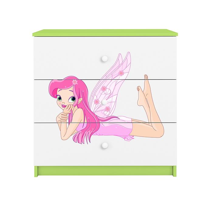 Detská komoda Babydreams zelená – Víla 2