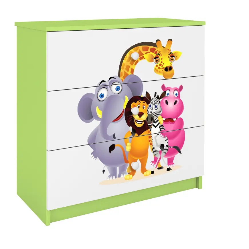 Detská komoda Babydreams zelená – Zoo