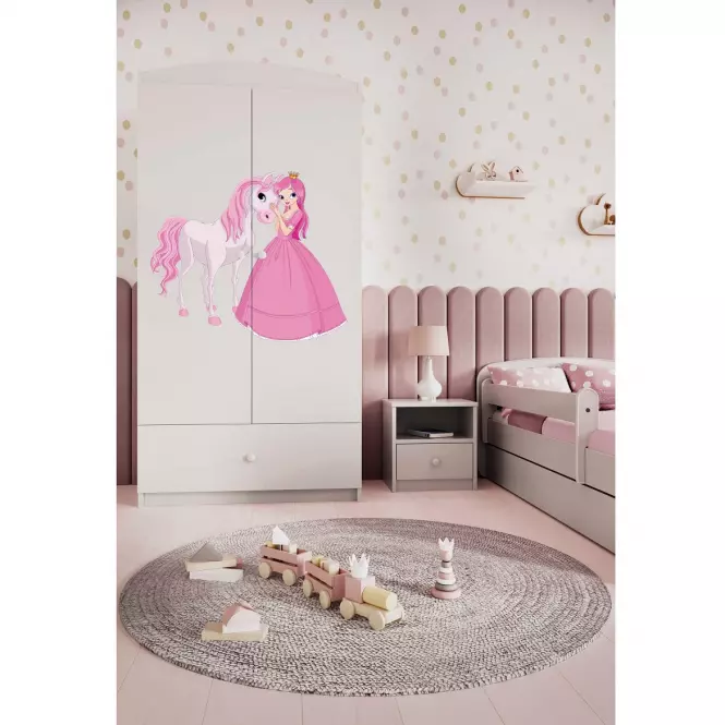 Skriňa Babydreams Biely – Princezná 2,6