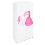Skriňa Babydreams Princezná 2 90 cm – biela, dvojdverová, zásuvka