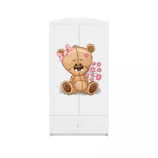 Skriňa Babydreams biela – Medveď s kvetmi,4