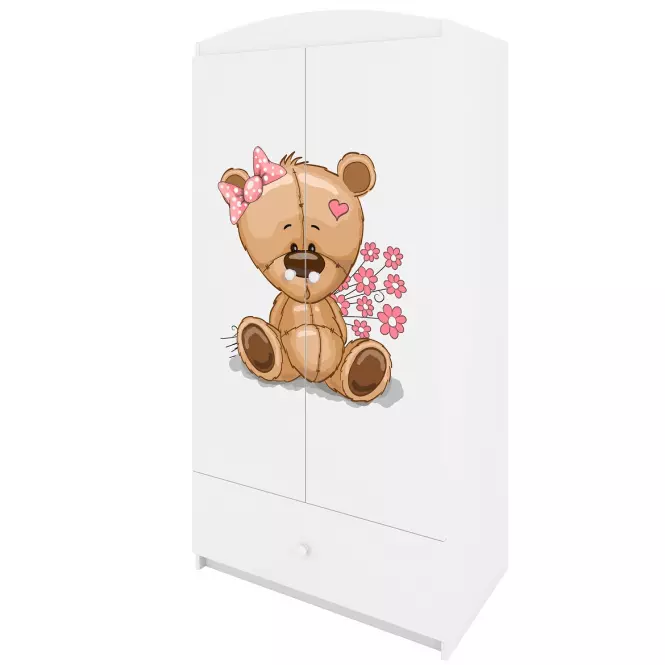 Skriňa Babydreams biela – Medveď s kvetmi,5