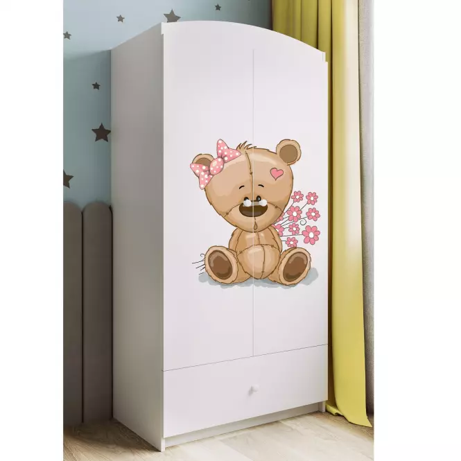 Skriňa Babydreams biela – Medveď s kvetmi,6