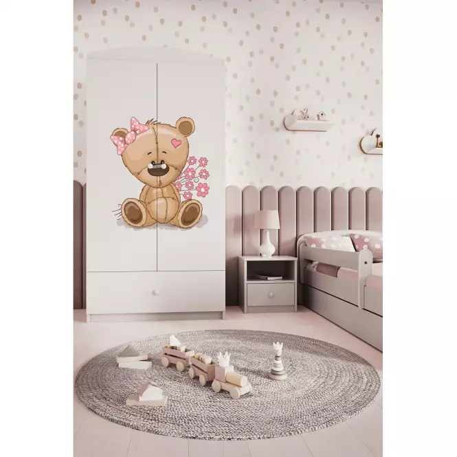 Skriňa Babydreams biela – Medveď s kvetmi,7