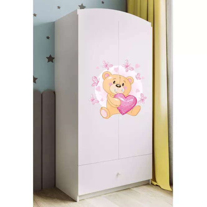 Skriňa Babydreams biela – Medveď s motýľmi,6
