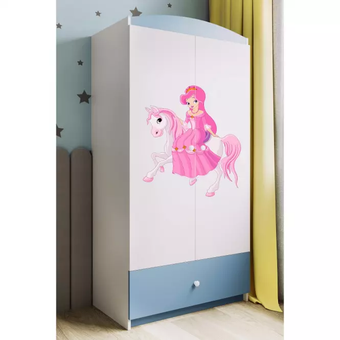 Skriňa Babydreams Modrá – Princezná 1,6