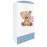 Skriňa Babydreams Medvedík s kvietkami 90 cm – biela/modrá, dvojdverová, zásuvka
