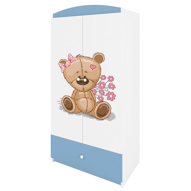 Skriňa Babydreams Modrá – Medveď s kvetmi