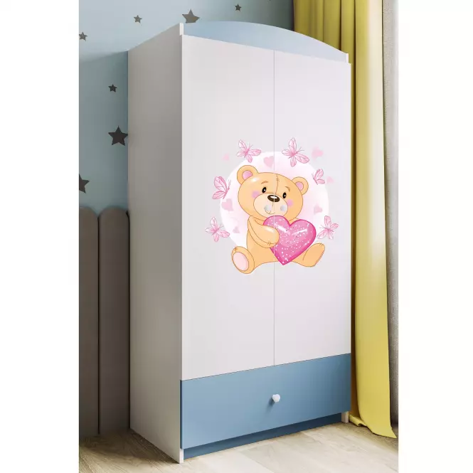 Skriňa Babydreams modrá – Medveď s motýľmi,6