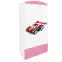 Skriňa Babydreams Auto 90 cm – biela/ružová, dvojdverová, zásuvka